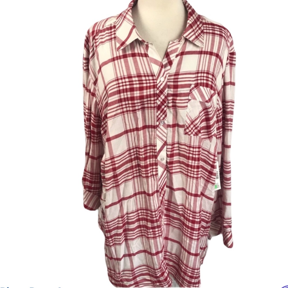 Catherines plus size 2X  white red New